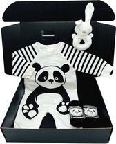 Kraamcadeau panda romper bamboo - unisex - kan ook rechtstreeks worden opgestuurd als cadeau