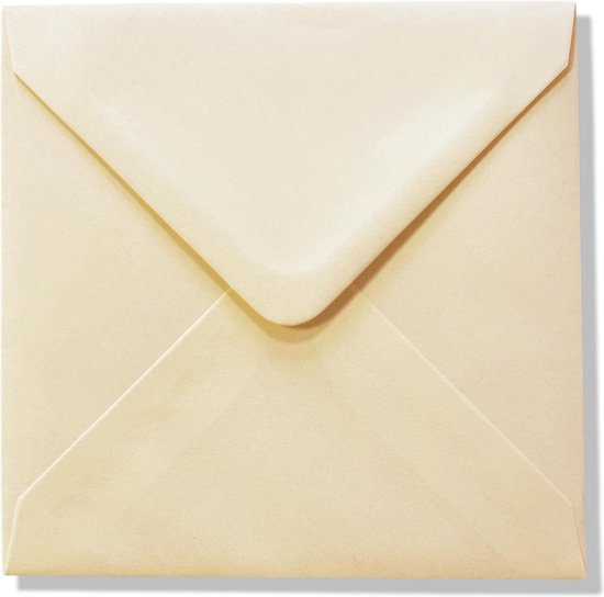 Enveloppes Carrées Luxe - 50 pièces - Crème - 14x14 - 110grms