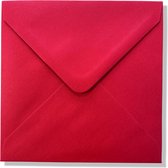 Cards & Crafts 50 Luxe vierkante enveloppen - 14x14cm - Rood - 110grams -140x140mm - vierkant puntklep