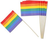 Regenboog Vlaggen - 6 stuks - 19 x 26 cm - Multicolor - Feest - Party - Vlag - Pride - LHBTQ+