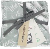 Briljant Baby - Monddoek Botanic Organic - Grijs - 4-Pack - 30 x 30 cm - 100% organisch katoen