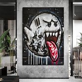 Luxe Canvas Schilderij King Boo | 40x60 | Woonkamer | Slaapkamer | Kantoor | Muziek | Design | Art | Modern | ** 4CM DIK! 3D EFFECT**