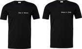 Couple T-shirts zwart met naam Maat M | Matching T-shirts | Koppel T-shirts