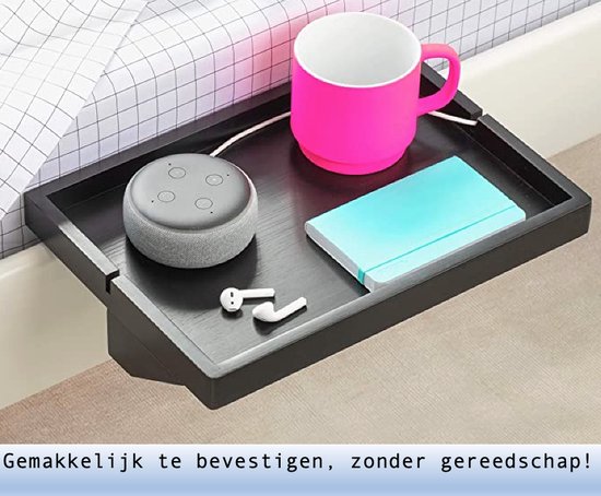 bedtafel bedplank bamboe nachtplank nachtkastje aan bed hangend aan bed
