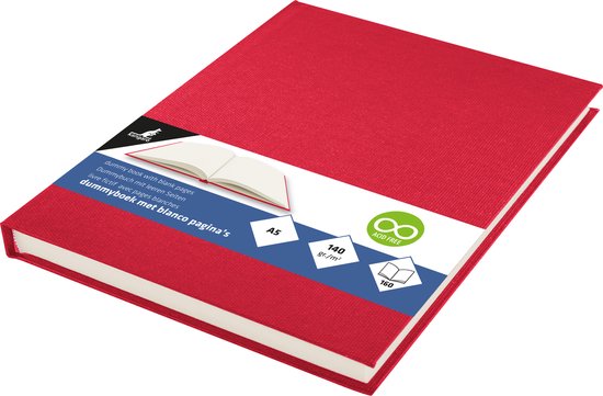 Kangaro dummyboek - A5 - rood - 160 blanco pagina's - hard linnen cover - K-5361 - Kangaro