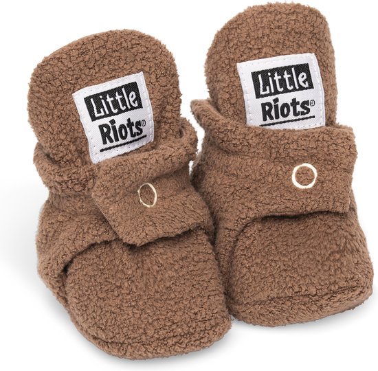 Little Riots - Babyslofjes - Fleece Original - Brownie - 3-6 Maanden (10cm) - Schoenmaat 16-17