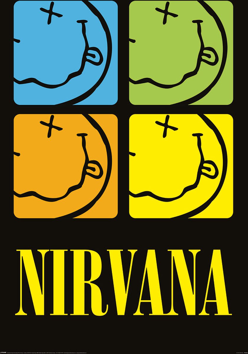 Pyramid Nirvana Smiley Squares - Maxi Poster - 61 x 96.5 cm Multi color