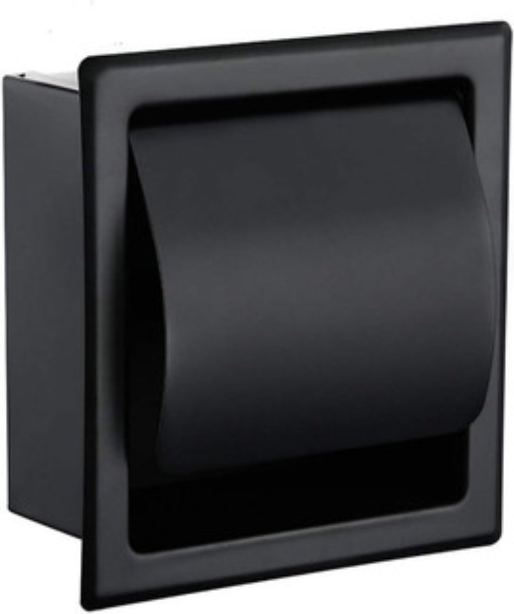 SaniSupreme® Sani Inbouw Toiletrolhouder mat zwart
