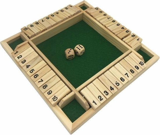 Thumbnail van een extra afbeelding van het spel SUPERTILT® - Shut The Box - Familiespel - Houten spel - Dobbelspel - Drankspel