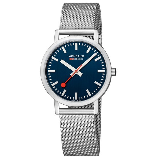 Mondaine M660.30314.40SBJ - Horloge - Mesh - Blauw - 36mm