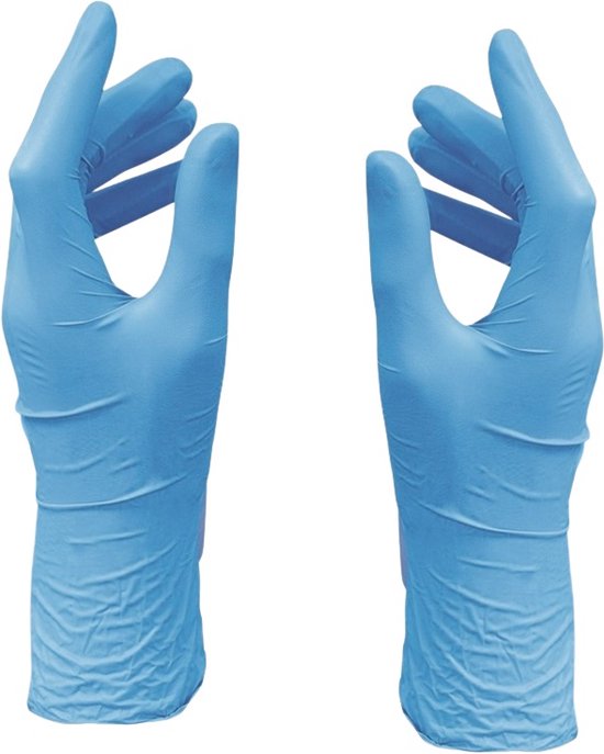 Handschoenen Nitrile ongepoederd - Blauw - maat XS - doos 100 stuks |  bol.com