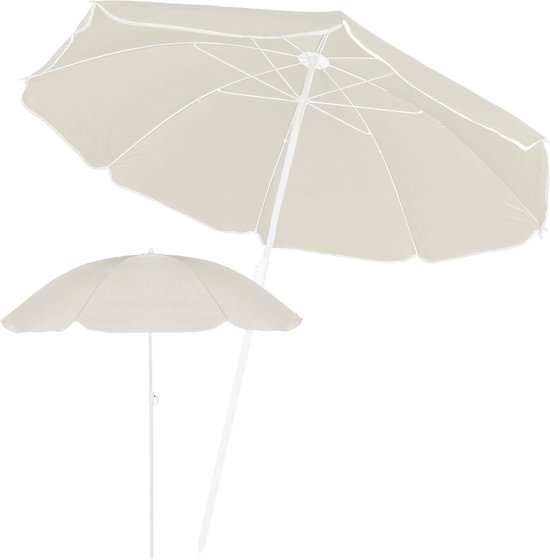 Springos Parasol | Strand Parasol | Parasols | Opvouwbaar | 160 cm | Beige  | bol.com