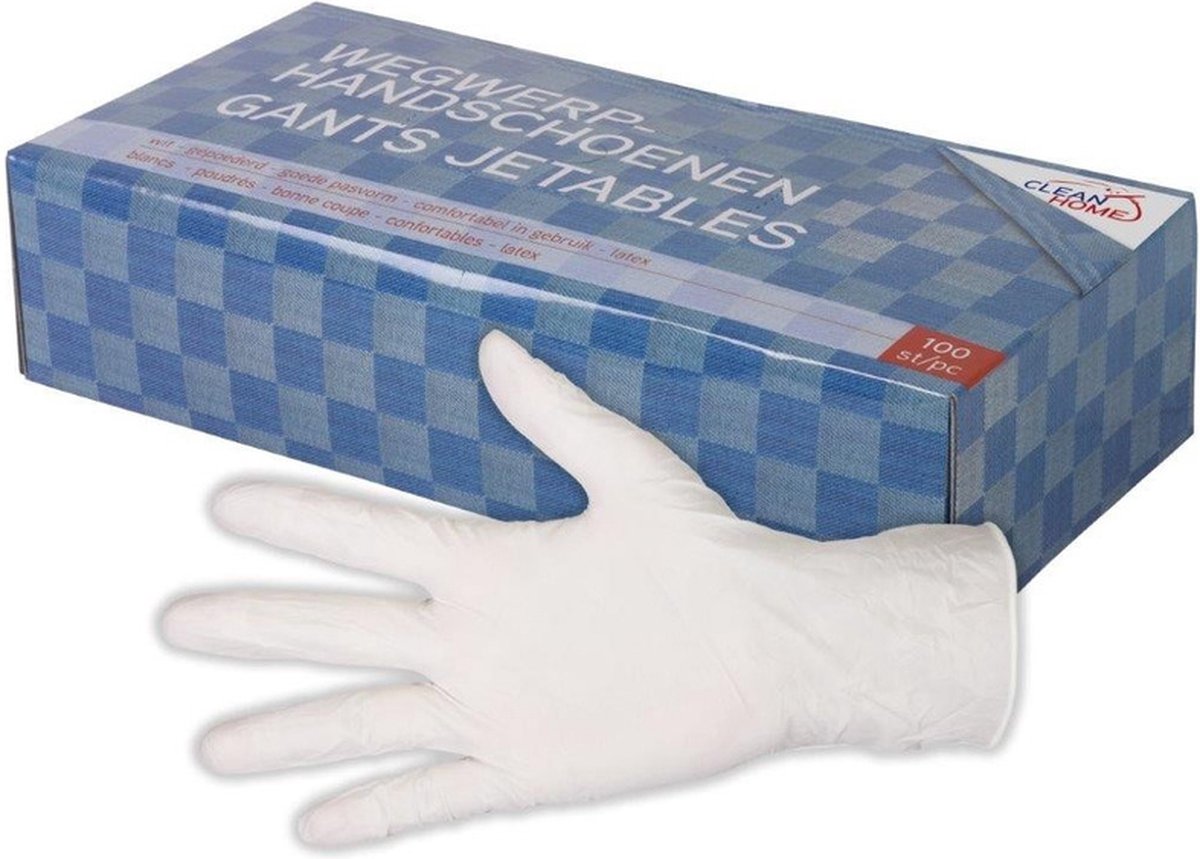 Goedkoopste 100 Stuks latex rubberen wegwerphandschoenen universeel - Schoonmaakhandschoenen