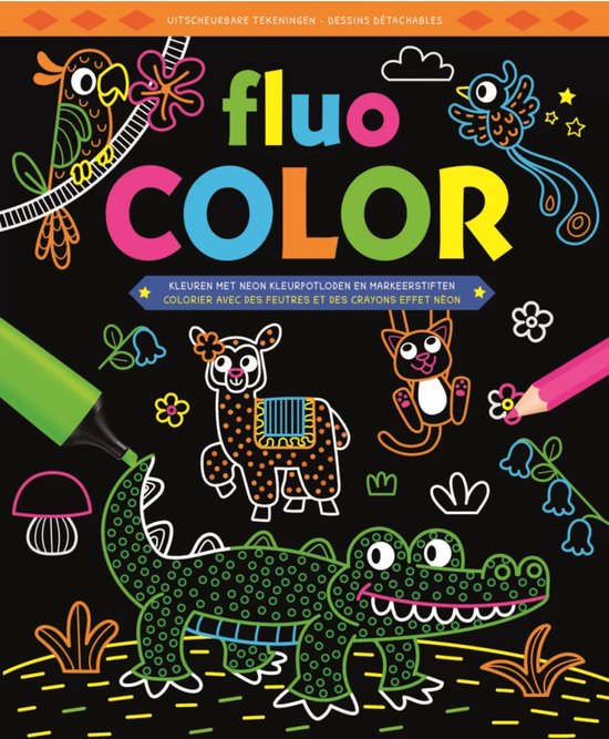 Deltas Kleurboek Fluo Color Junior 30,4 X 25,1 Cm Papier Zwart