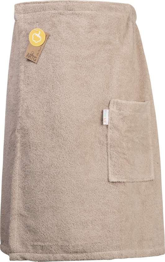 ARTG® Towelzz - Sauna Kilt - Heren - met klittenband - Zand - Beige - Sand - (tot 150 cm heupomvang)