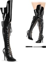 Pleaser - SEDUCE-3082 Overknee Laarzen - US 10 - 40 Shoes - Zwart