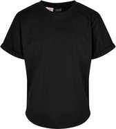 Urban Classics - Long Shaped Turnup Kinder T-shirt - Kids 110/116 - Zwart