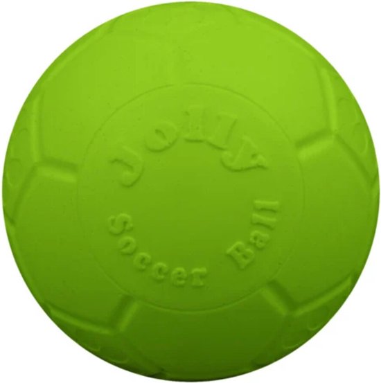 Jolly Pets Jolly Soccer Ball – Ø 15 cm – Hondenspeelgoed – Apporteerspeelgoed met appelgeur – Jollyflex stevig kunststof – Drijvend hondenspeeltje – groen