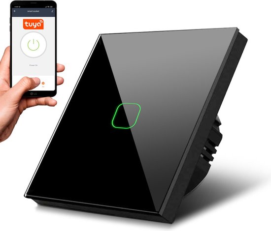 Maclean - Lichtschakelaar - Wandschakelaar - Aanraakschakelaar Slimme WiFi Touch Light Switch compatibel met Tuya APP Wandschakelaar | Glazen schakelaar met kleur veranderende LED-verlichting