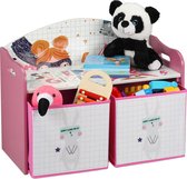 Relaxdays speelgoedkast met manden - speelgoed organizer kinderkamer - lage kinderkast