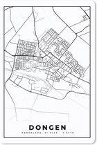 Muismat - Mousepad - Dongen - Stadskaart - Zwart Wit - Plattegrond - Kaart - Nederland - 18x27 cm - Muismatten