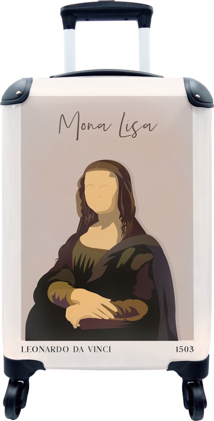 Koffer – Mona Lisa – Roze – Oud – Oude meesters – 35x55x20 cm – Handbagage – Trolley – Fotokoffer