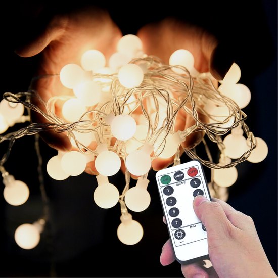 Lampjes Slinger - Fairy Lights - 5 Meter - 50 LED Lampjes & Afstandbediening - Warm Wit - Lichtsnoer met USB Aansluiting