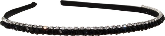 Jessidress® Diademen Dames Haar Diadeem met strass Haarband Hoofdband - Zwart