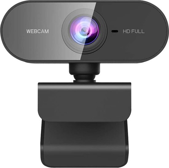 Full HD Webcam voor PC & Laptop - Ingebouwde Microfoon - Autofocus - Plug and Play - Voor Android, iOs en Windows