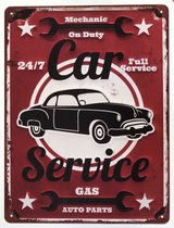 2D Metalen wandbord "Car Servise" 33x25cm