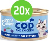 Edgard & Cooper Kitten Chunks Cod & Chicken 85 gram - 20 blikjes