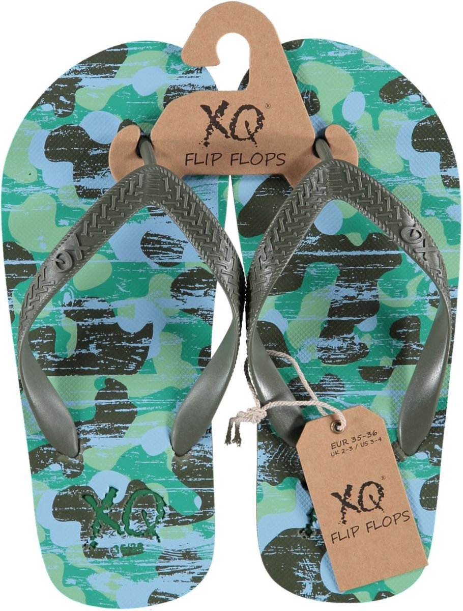 XQ Footwear - teenslippers - army - kids - zomer - slippers - maat 33/34