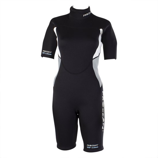 Dames shorty 3mm zwart/blauw S