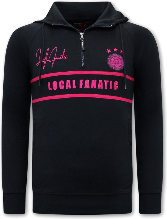 Heren Training Sweater - Double Line Signed - Blauw / Roze