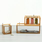 Five®  Bamboe bakjes met kunststof kijkvensters  - Transparant - Decoratief