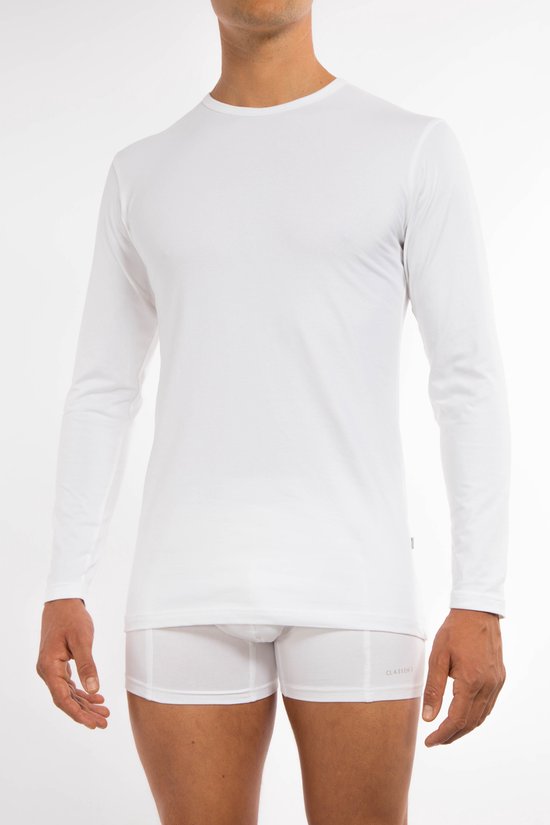 Claesen's® - Heren T Shirt LM Wit - Wit - 5% Lycra - 95% Katoen