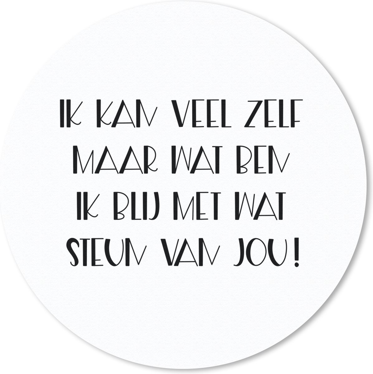 Muismat rond 20x20 cm - Mousepad Get well soon - Spreuken - Wit - Steun - Ronde muismatten