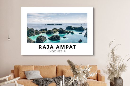 Toile Peinture Indonésie - Île - Mer - 180x120 cm - Décoration murale XXL
