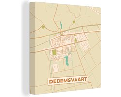 Canvas Schilderij Kaart - Dedemsvaart - Plattegrond - Stadskaart - 20x20 cm - Wanddecoratie
