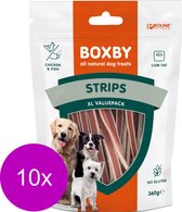 Boxby Strips - Hondensnacks - 10 x Vis Kip 360 g Valuepack