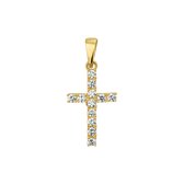 Magnifique pendentif croix en or 14 carats recouvert de zircons