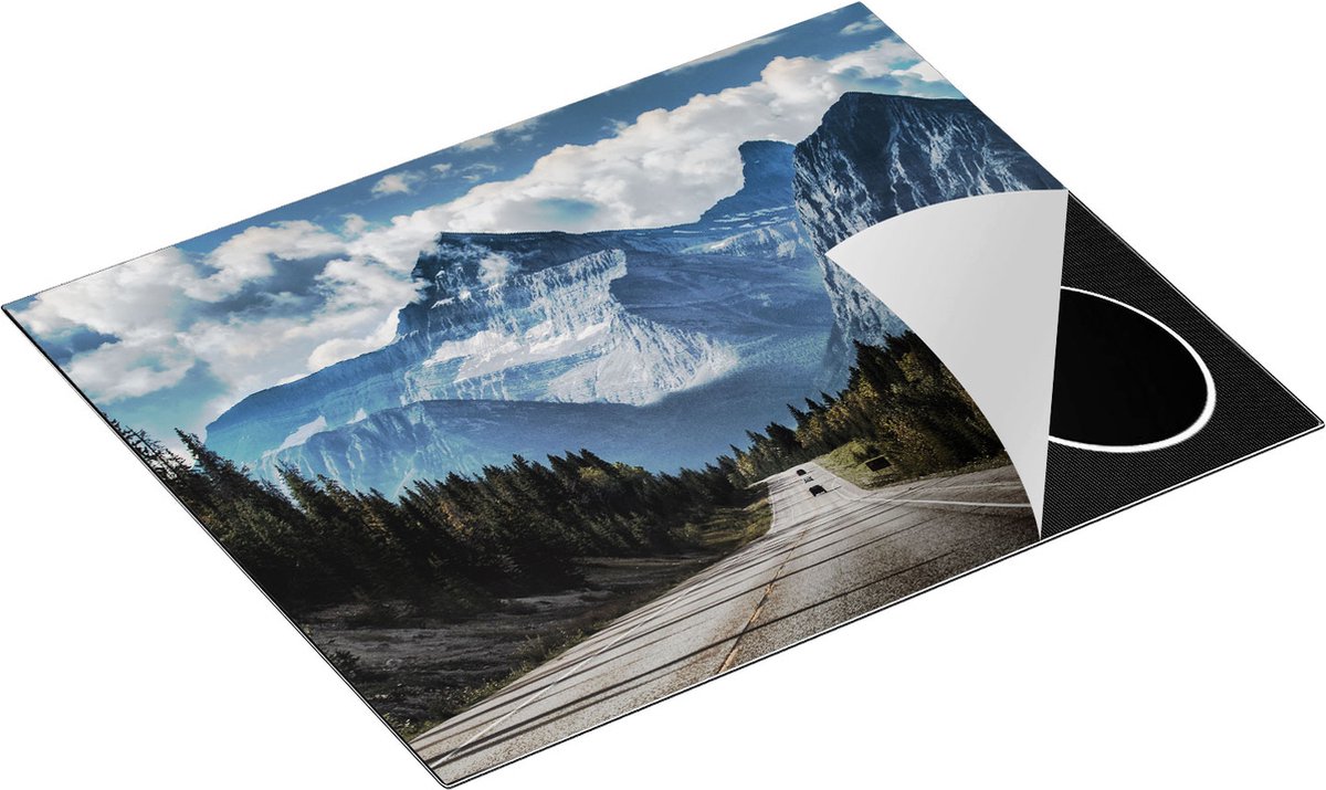 Chefcare Inductie Beschermer Weg voor de Grote Berg in het Bos - 65x52 cm - Afdekplaat Inductie - Kookplaat Beschermer - Inductie Mat