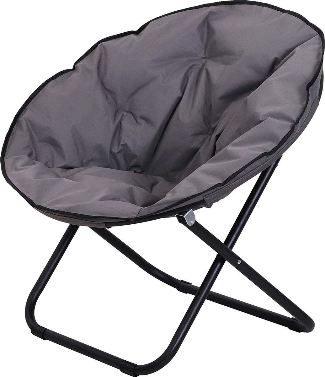 CGPN folding armchair folding chair camping chair garden chair upholstered chair lounge chair foldable metal + oxford fabric grey 80 x 80 x 75 cm