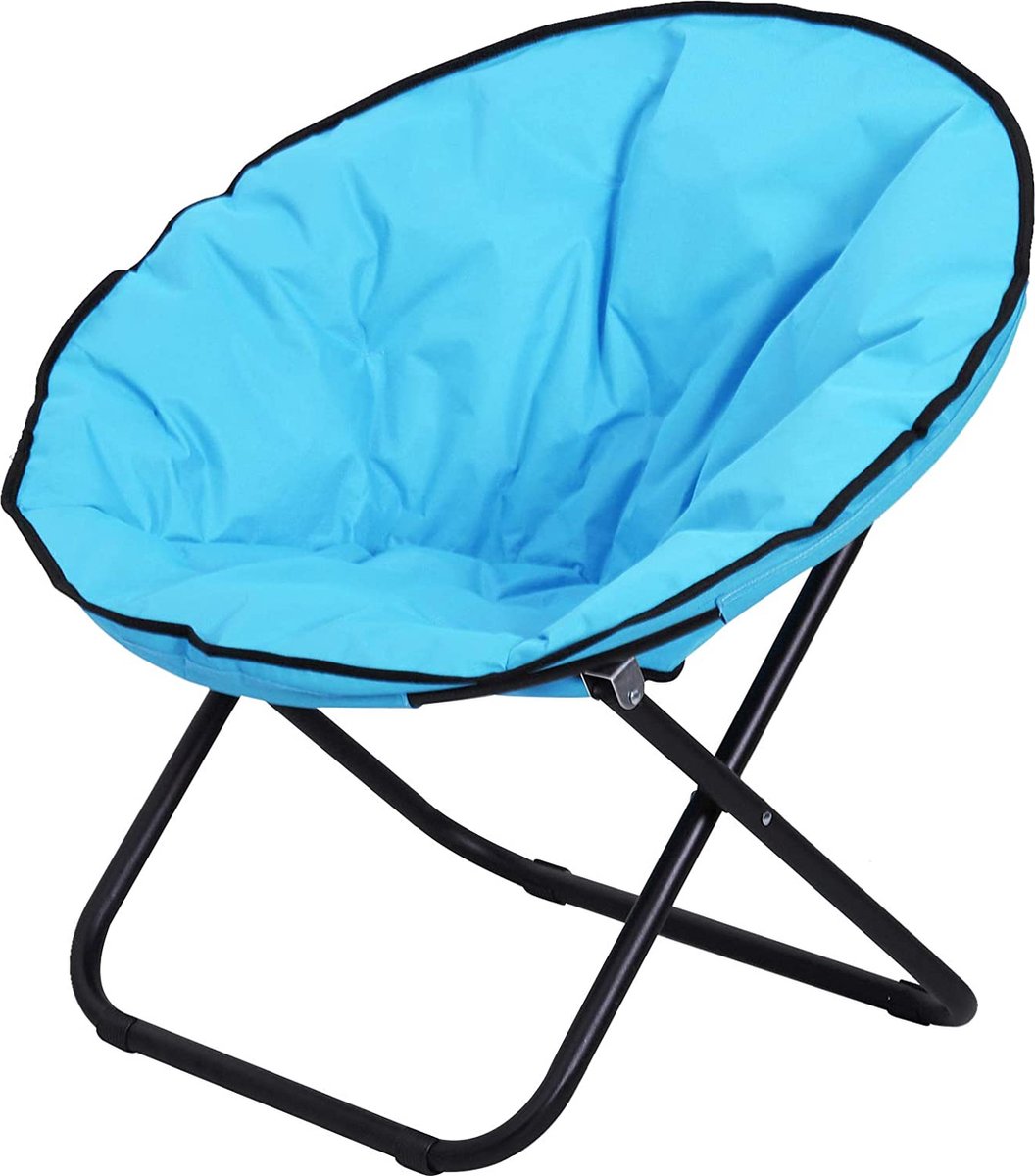 CGPN klapfauteuil klapstoel campingstoel tuinstoel gestoffeerde stoel lounge stoel opvouwbaar metaal + oxford stof blauw 80 x 80 x 75 cm