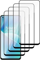 Screenprotector geschikt voor OnePlus Nord 2T - Gehard Glas Beschermglas Tempered Glass Volledig Dekkende Screen Protector - 4 Stuks