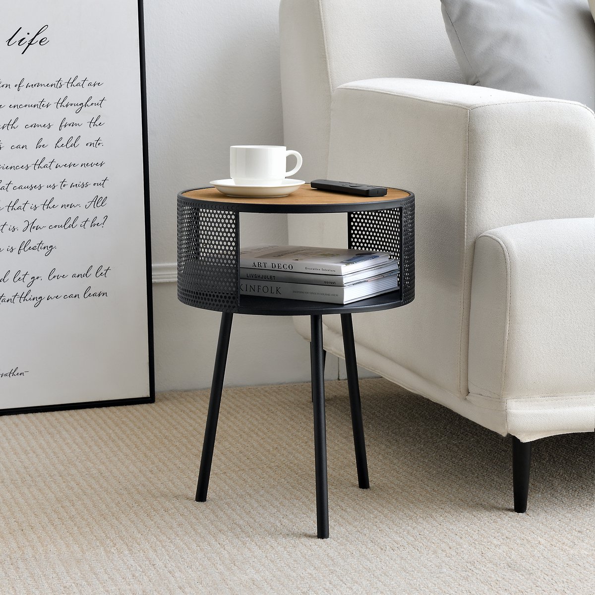 Richmond Salontafel Bloomingville Segrijn / Mat Goud, Set Van 2 Stuks Rond 47718