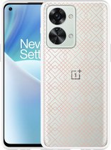 OnePlus Nord 2T Hoesje Geometric Pink - Designed by Cazy