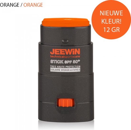 JEEWIN Sunblock Stick SPF 50+ - ORANJE | ook geschikt voor bescherming tattoo | 100% Minerale zonnebrand UVA/UVB | Geen NANO en Microplastics | Trotse sponsor van Sportclub Only Friends