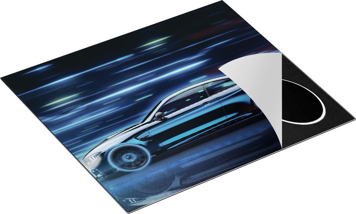 Chefcare Inductie Beschermer Zwarte Sportwagen Auto - 60x55 cm - Afdekplaat Inductie - Kookplaat Beschermer - Inductie Mat