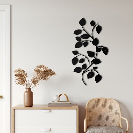 Décoration murale | Succursale / Succursale| Métal - Art mural | Décoration murale | Salle de séjour |Noir| 25x46cm